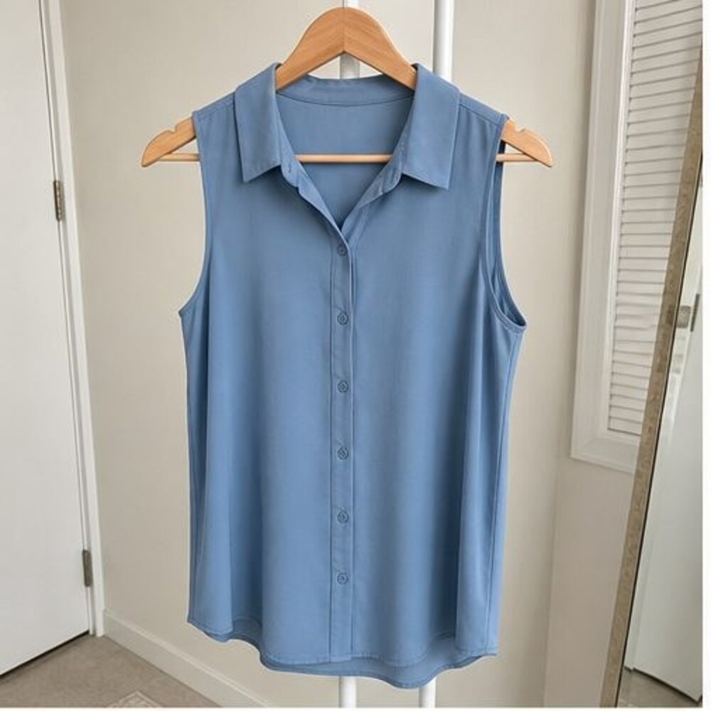 Blue Lace Trim Top